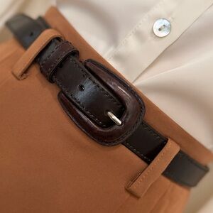 Beautiful Lady Captiva Dark Chocolate Brown Leather Belt, Size L